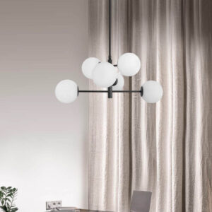 Alternative view of Dekorativna crna visilica sa bijelim kuglama 6X5W(max) E14