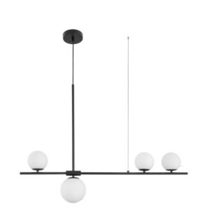 Dekorativna crna linijska visilica sa bijelim kuglama 4XG9