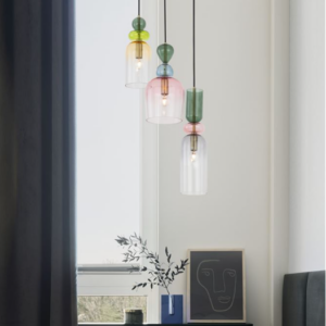 Alternative view of Visilica MURANO, LED E14, max 3x5W, PROM 417, zlatna multicolor