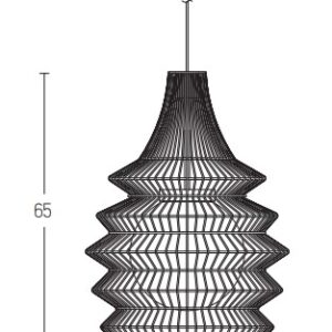 Alternative view of DEKORATIVNA RATAN CRNA VISILICA 1XE27