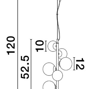 Alternative view of ZLATNA VISILICA SA BIJELIM KUGLAMA G9;6X5W