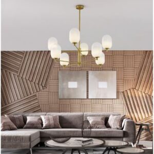 Alternative view of Viseća svjetiljka BALOR, LED G9, max 8x5W, PROM 800, zlatna gradient bijela