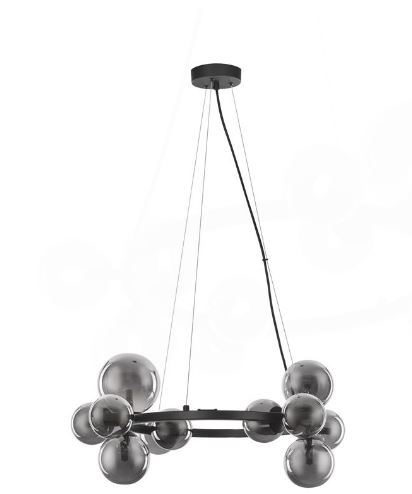 Visilica ODILLIA, LED G9, max 11x5W, PROM 642, crna dim siva