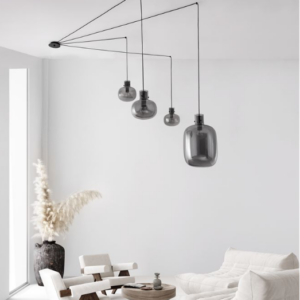 Alternative view of Visilica CINZIA, LED E27, max 4x12W, L-1800, crna dim siva - NOVA LUCE