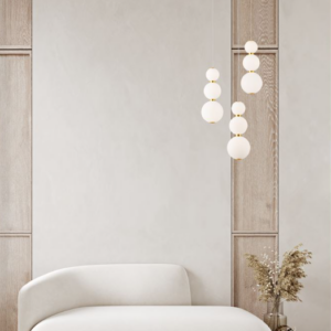 Alternative view of Viseća svjetiljka FLEA, LED 23W, 3000K, PROM 310, zlatna bijela - NOVA LUCE