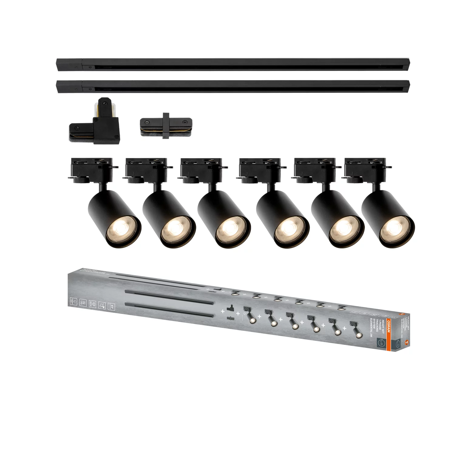 OSRAM CRNI SET ELEMENTAL ŠINA 2x1m+6 REFLEKTORA (GU10)